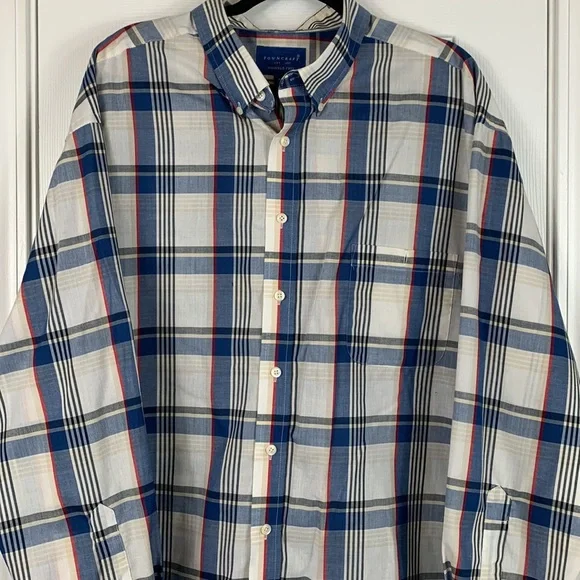 Town Craft wrinkle free mens button down shirt size XXL. Multi colored plaid - Picture 2 of 6